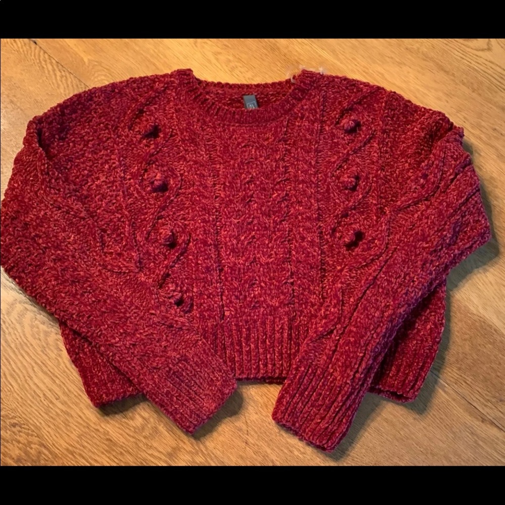 NWT Cropped chenille knit sweater